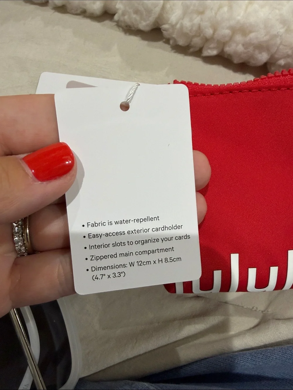 lululemon Red Clipable Card Pouch